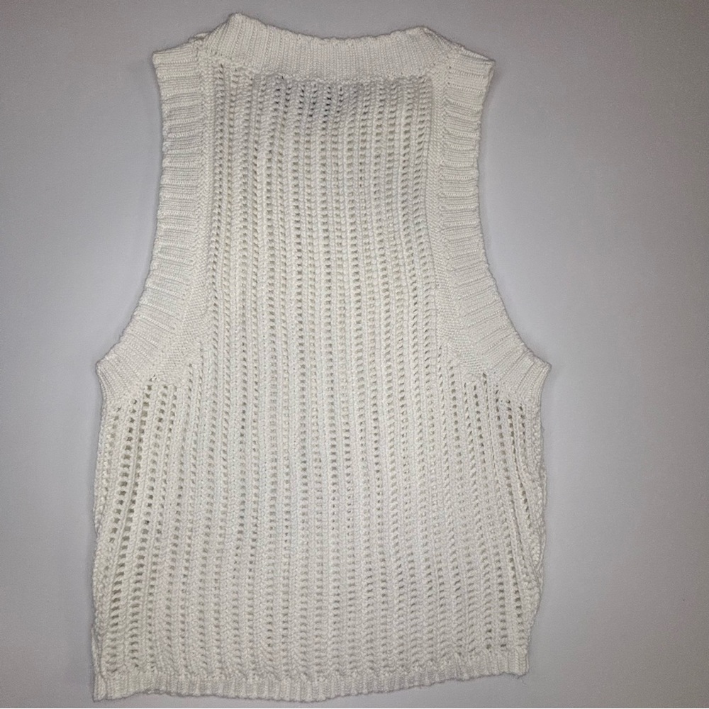 Lulus Born a Babe White Loose Knit Cropped Sweater Tank - Picture 2 of 5
